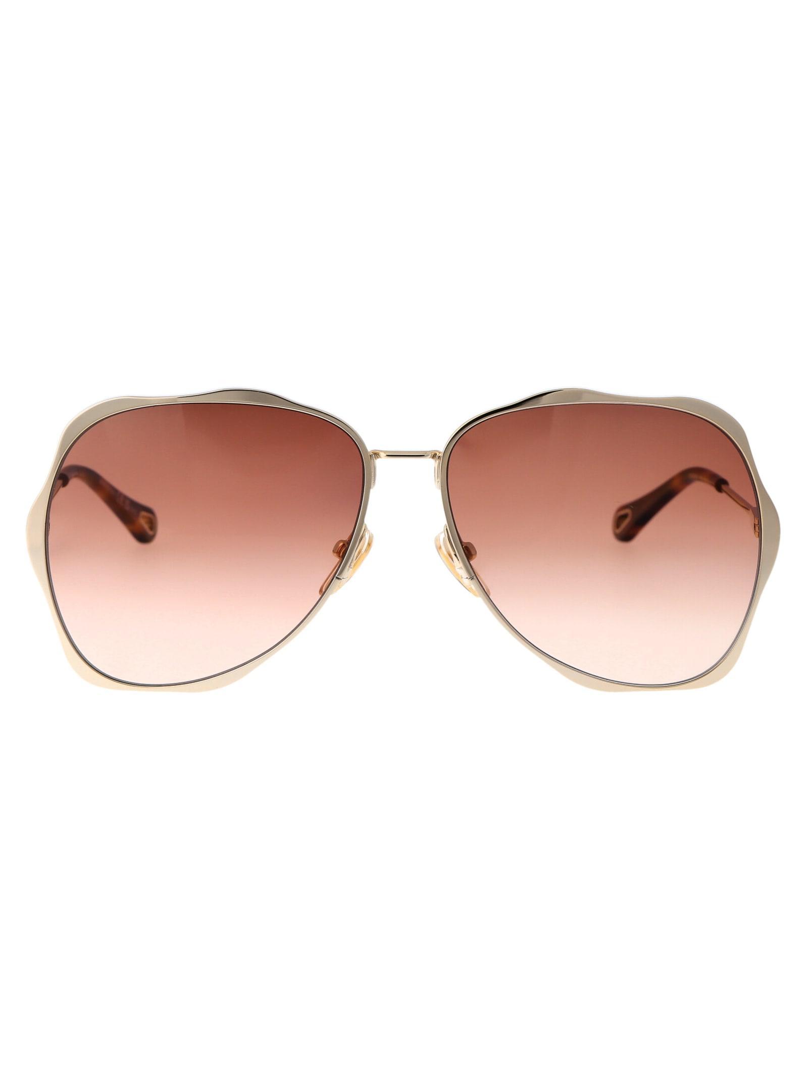 CHLOÉ Ch0183s Sunglasses In 003 Gold Gold Orange Product Image