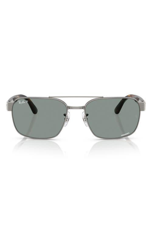 RAY BAN Rb3751ch Chromance Sunglasses Havana Frame Blue Lenses Polarized 61-17 Product Image