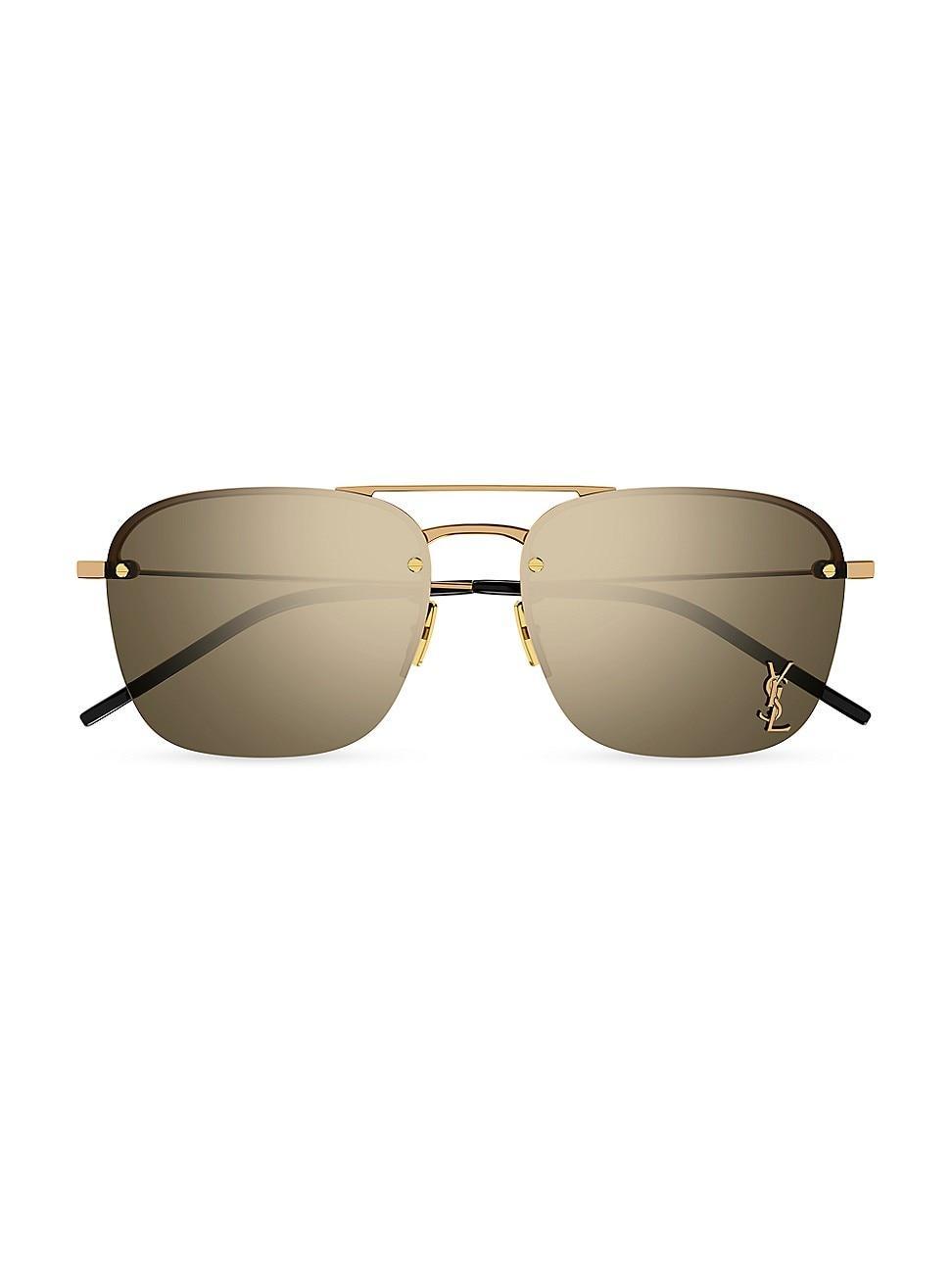 Raised YSL Metal Aviator Sunglasses Product Image