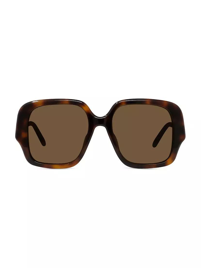 Womens Havana 54MM Square Sunglasses Product Image