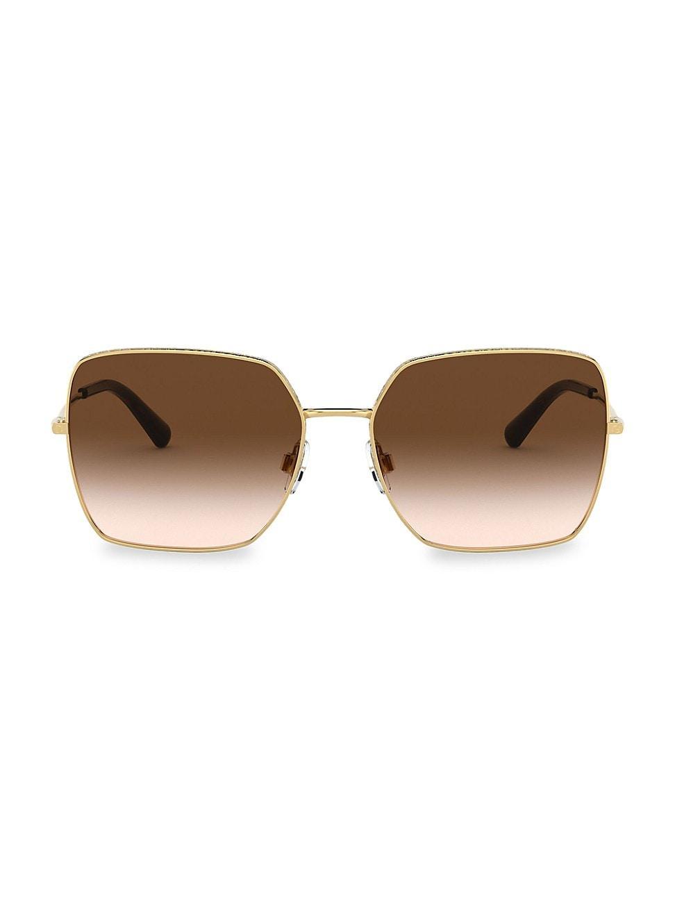 DOLCE & GABBANA 57mm Gradient Square Sunglasses In Gold/ Brown Gradient Product Image