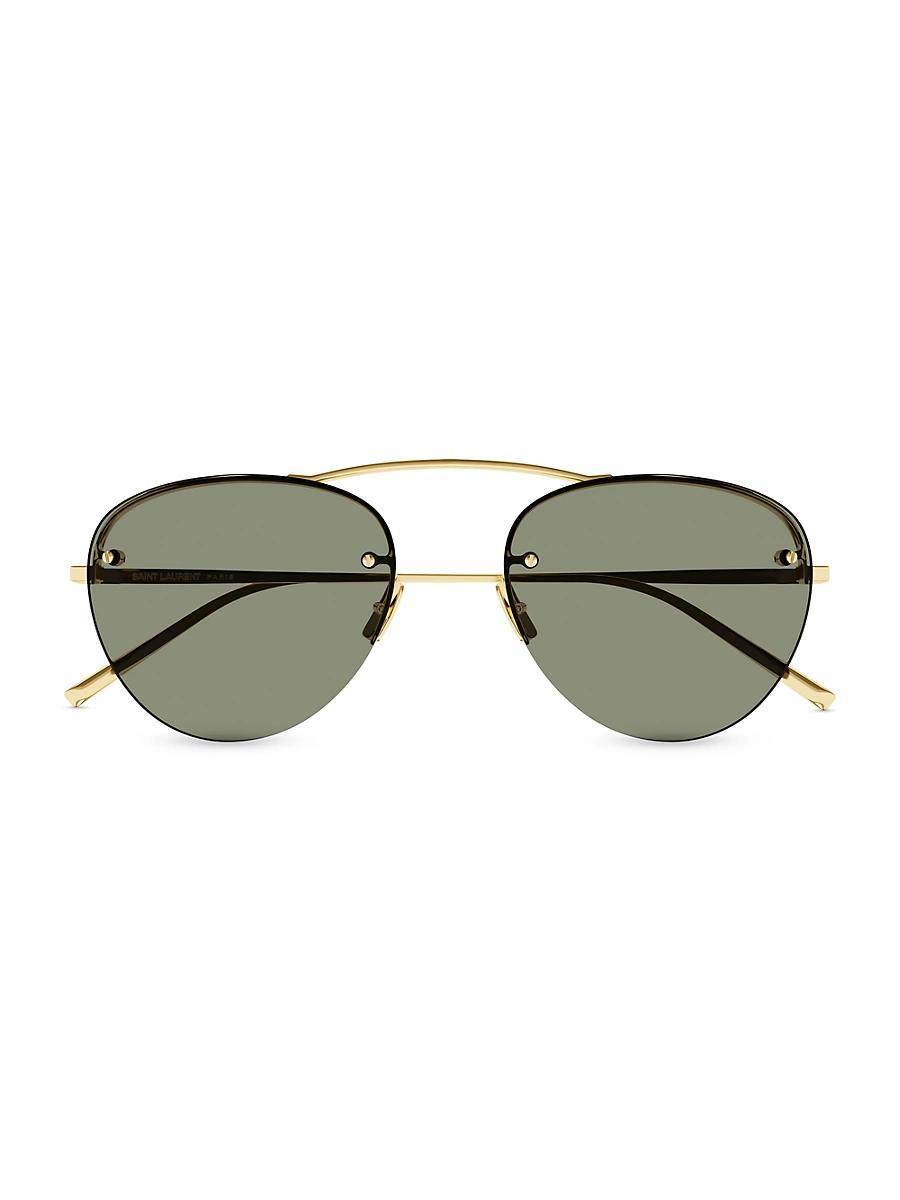 Curved Golden Zinc Alloy Aviator Sunglasses Product Image