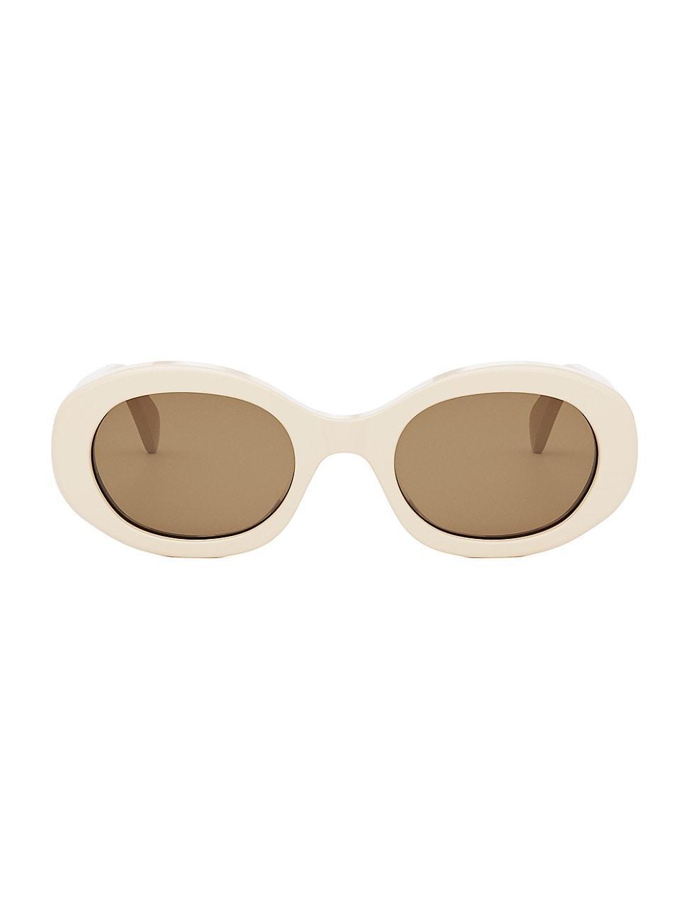 Mens 52MM Oval Acetate Sunglasses Product Image