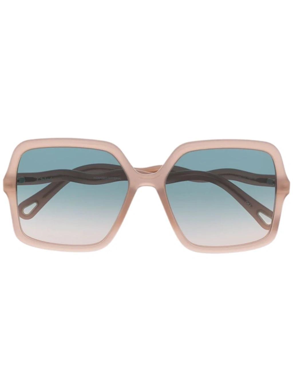 CHLOÉ Zelie Square-frame Sunglasses In Neutrals Product Image