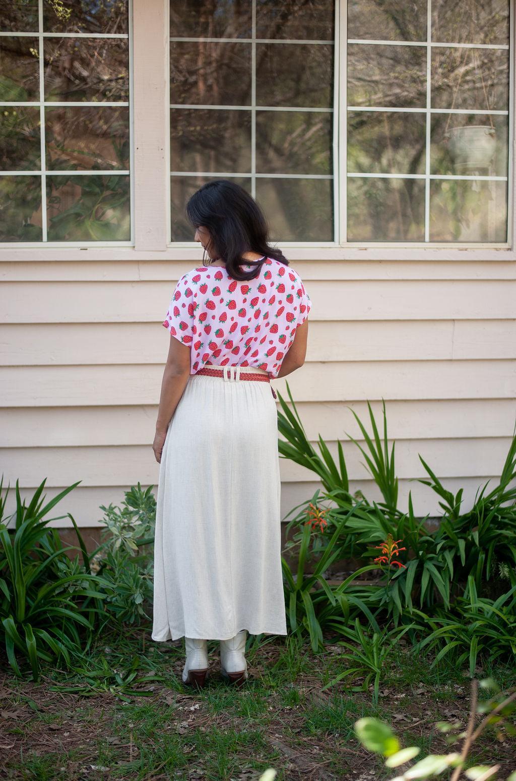 Dolman Top in Strawberry Cotton Product Image