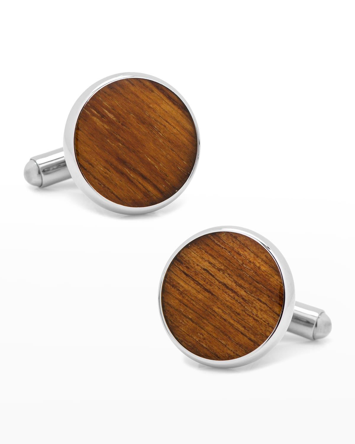 Stainless Steel Wood Cufflinks Product Image