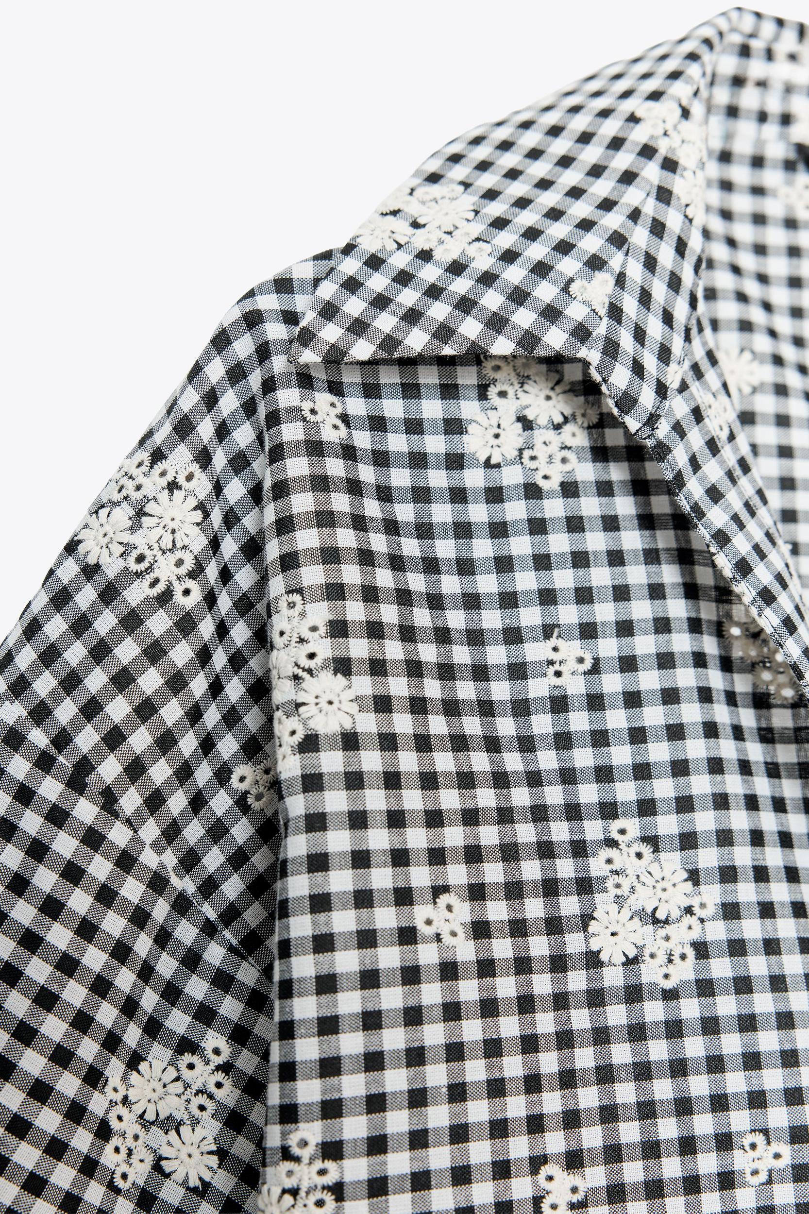 GINGHAM CULOTTES WITH EMBROIDERY Product Image