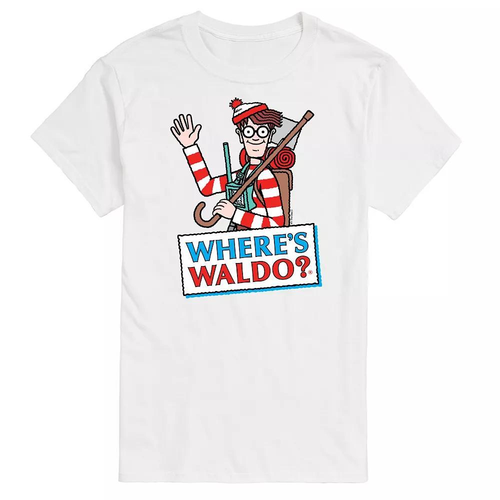 Men's Where's Waldo Logo Graphic Tee, Size: Medium, White Product Image