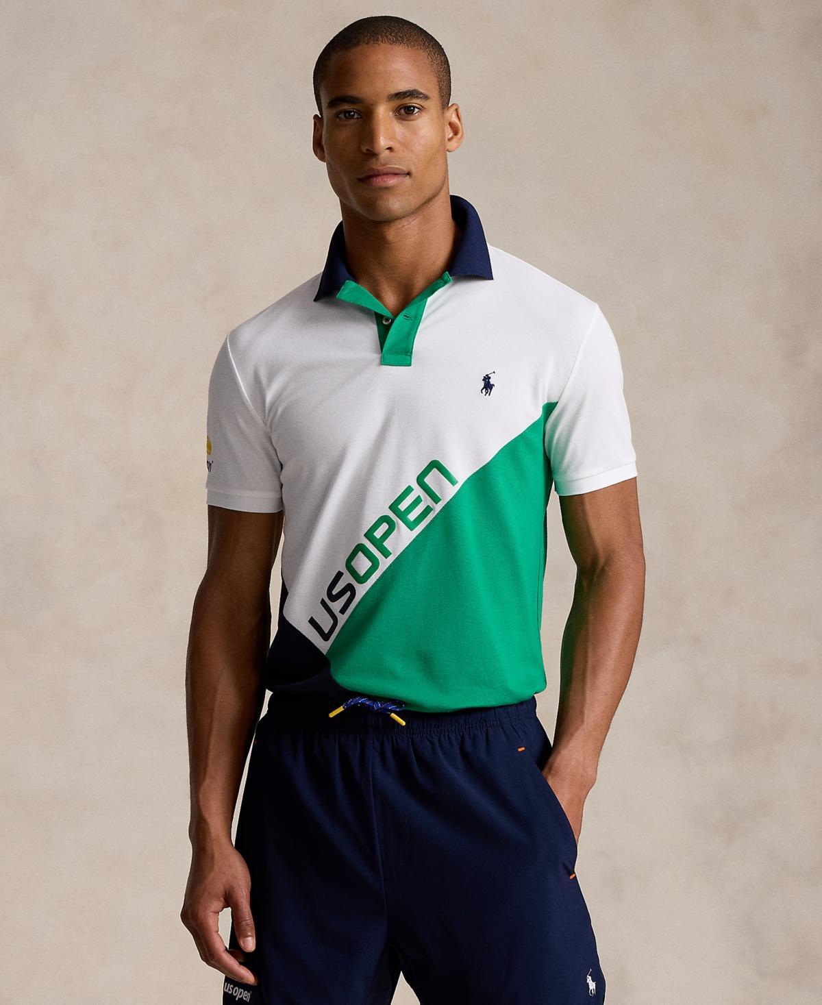 Us Open Custom Slim Mesh Polo Shirt In White Product Image