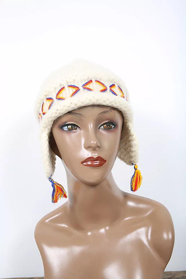 Vintage Cream Beanie Cap Hat Selected by Love Rocks Vintage Product Image