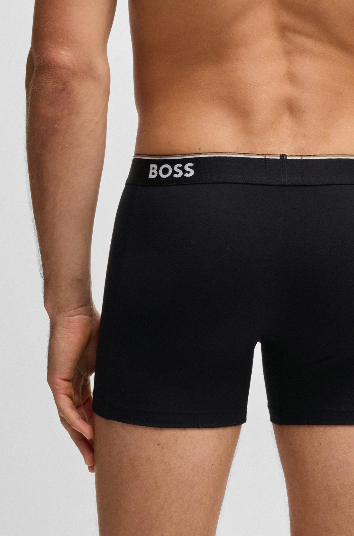 BOSS - Three-pack of stretch cotton boxer briefs - Patterned Product Image