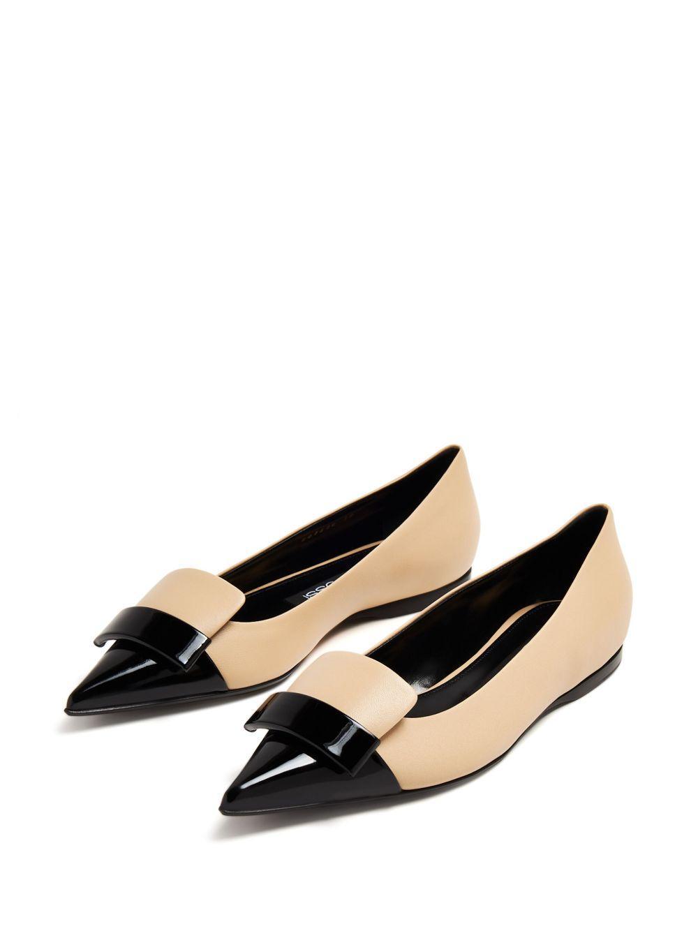 two-tone leather ballerina shoes Product Image