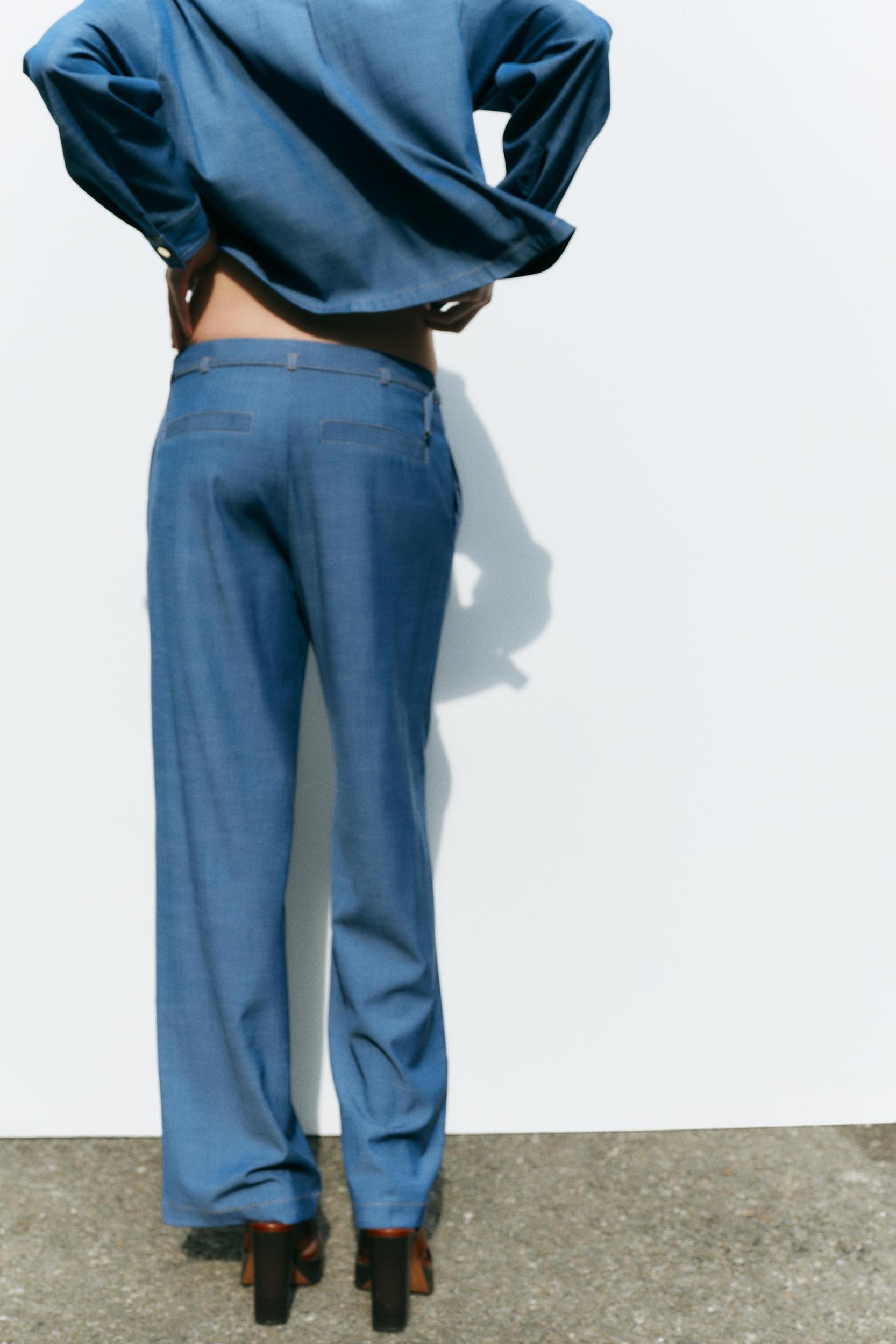 WIDE-LEG PANTS WITH THIN BELT Product Image