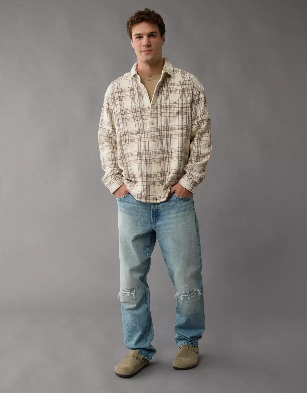 AE Textured Flannel Shirt Product Image