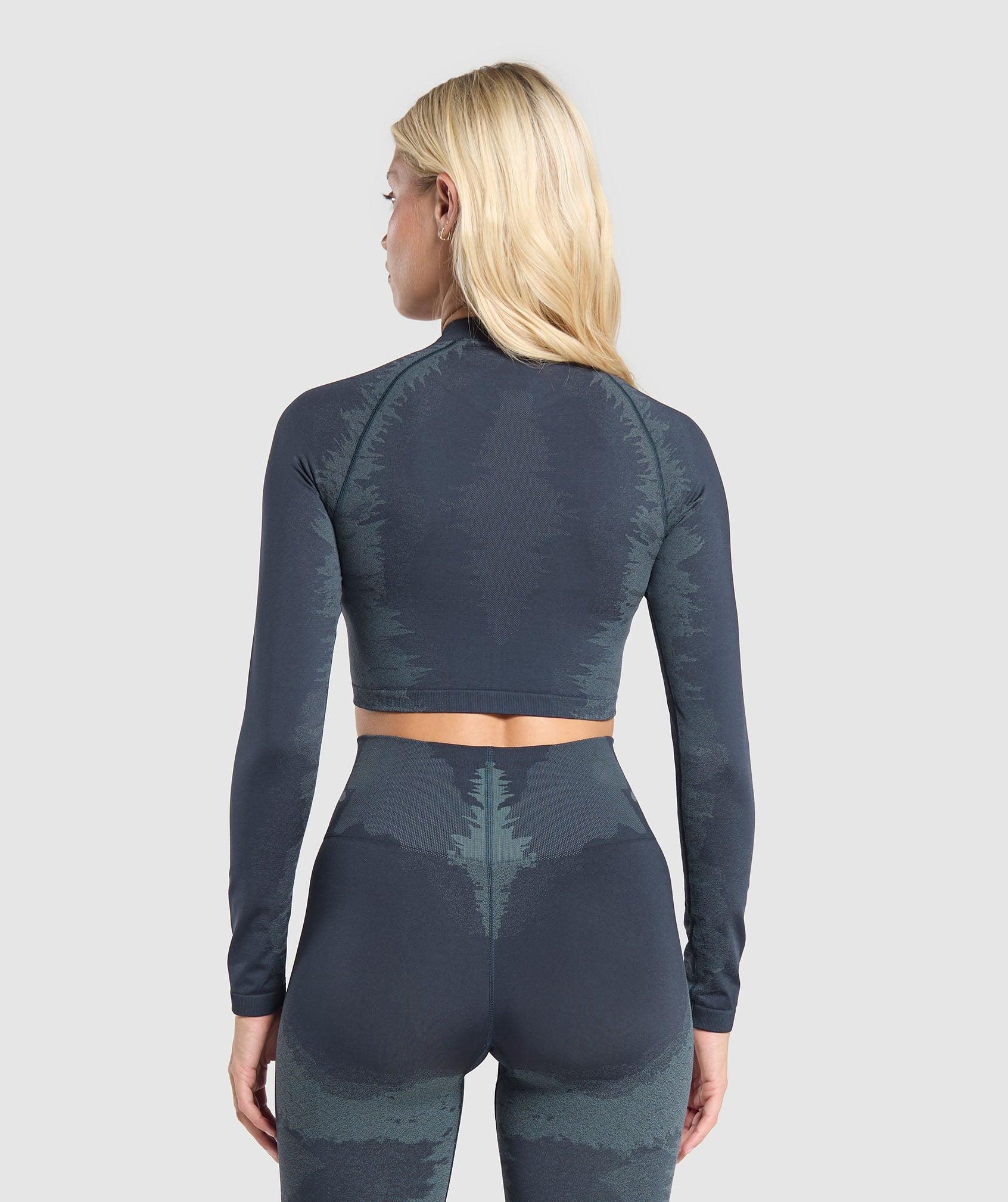 Caged Seamless Long Sleeve Crop Top Product Image