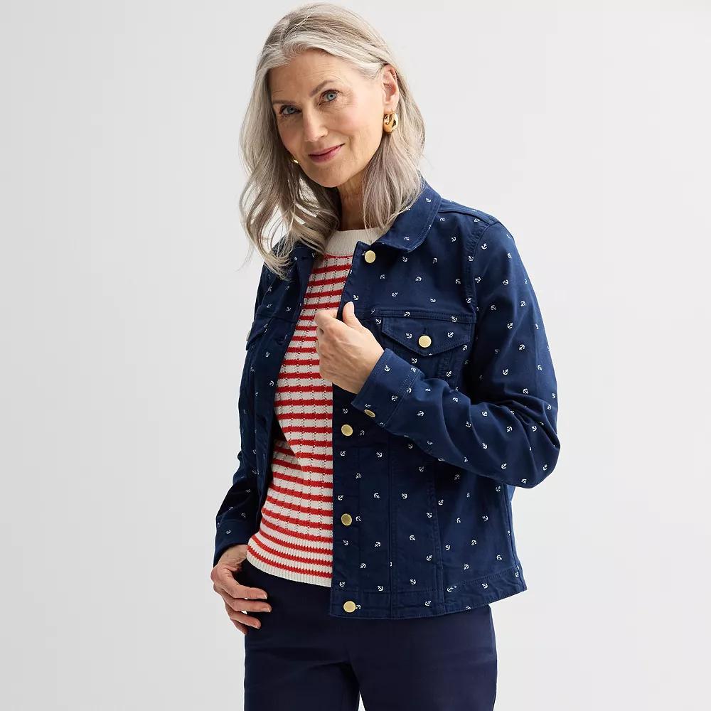 Women's Croft & Barrow® Button-Front Denim Jacket,  Product Image
