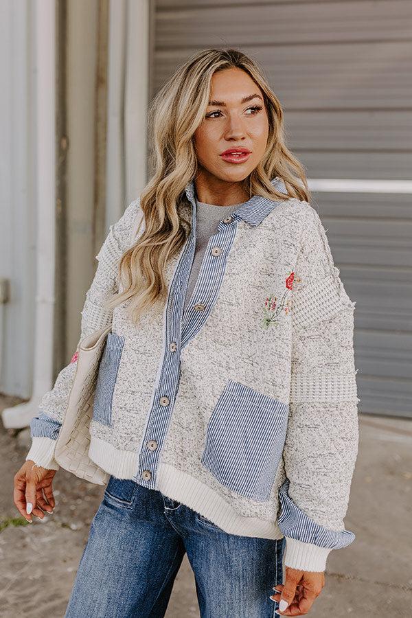 Keeping Cozy Quilted Jacket in Ivory Product Image