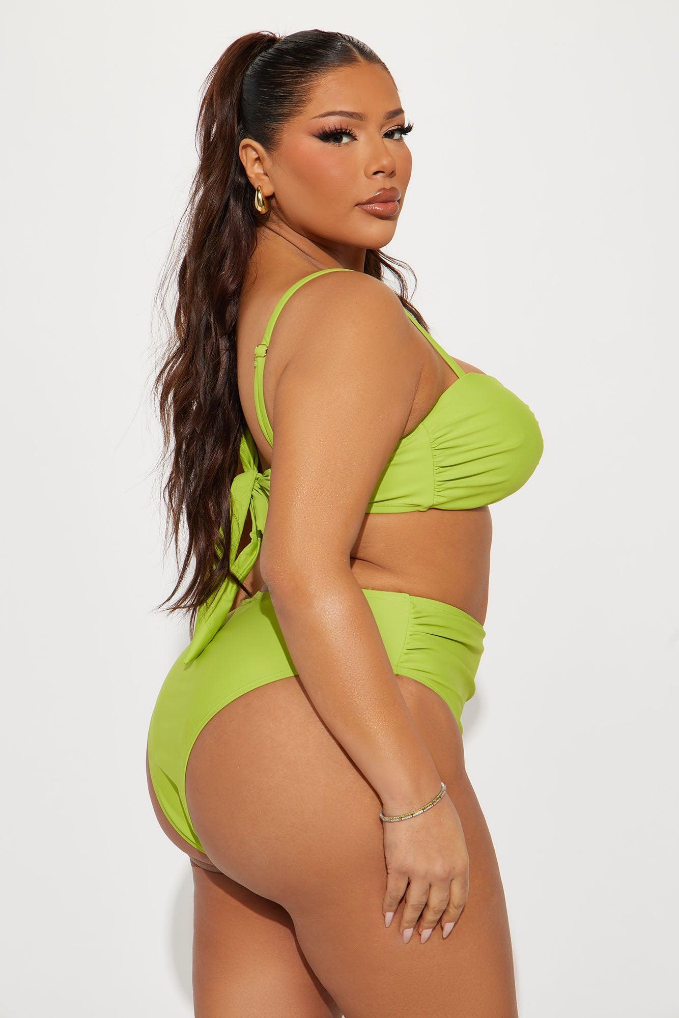 Ophelia Swirl Hardware Bralette 2 Piece Bikini - Lime Product Image