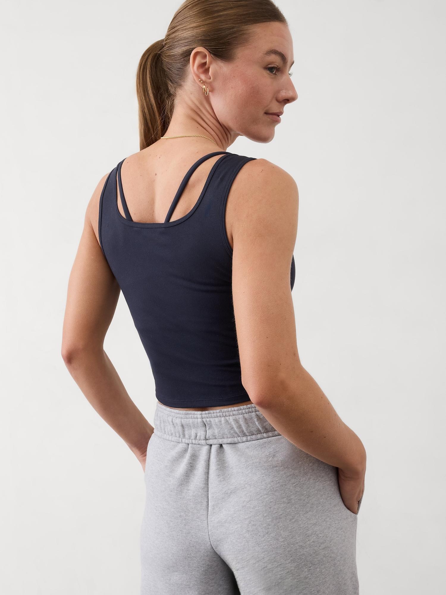 Signature Rib Square Neck Crop Tank Product Image