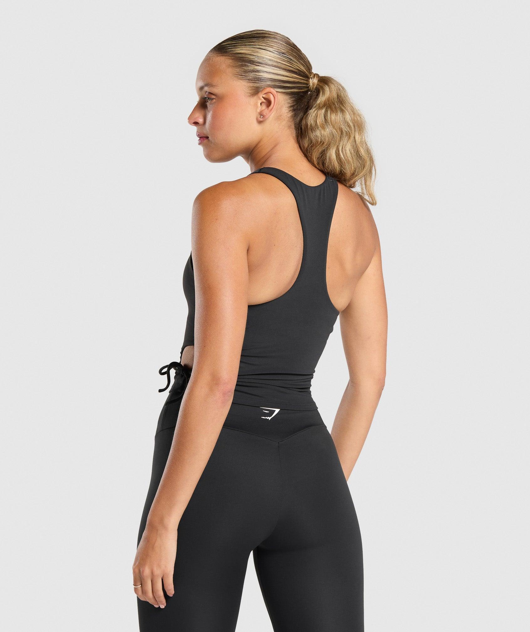 Gymshark Ruched Side Tank With Shelf - Black Female Product Image