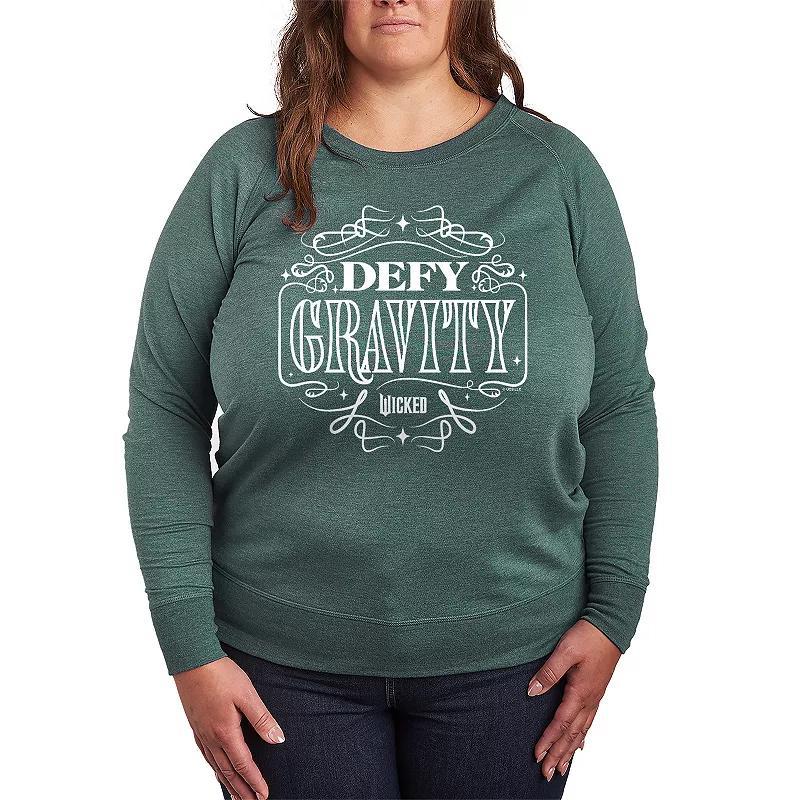 Plus Size Wicked Defy Gravity French Terry Long Sleeve Tee, Women's, Size: 1XL, Black Product Image