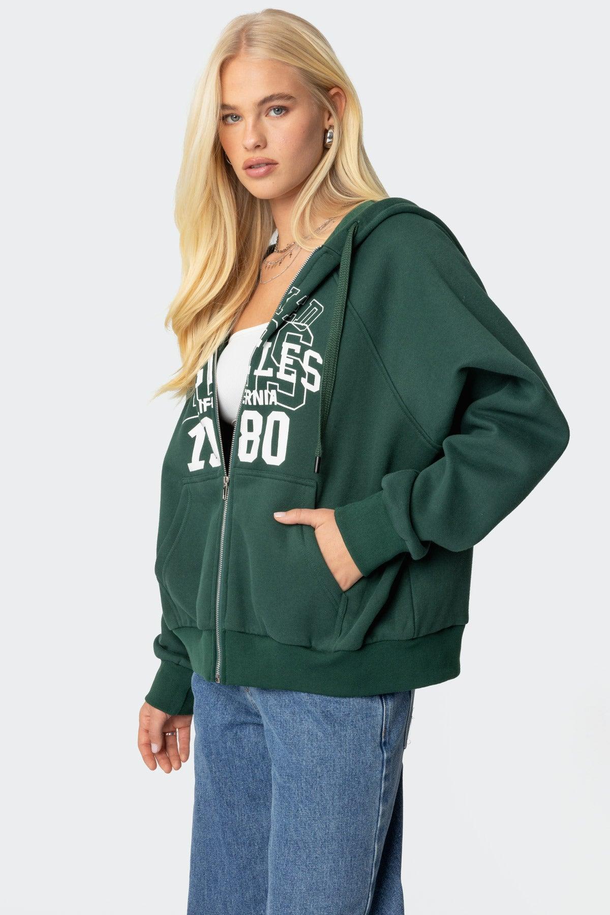 1980 Oversized Zip Up Hoodie Product Image