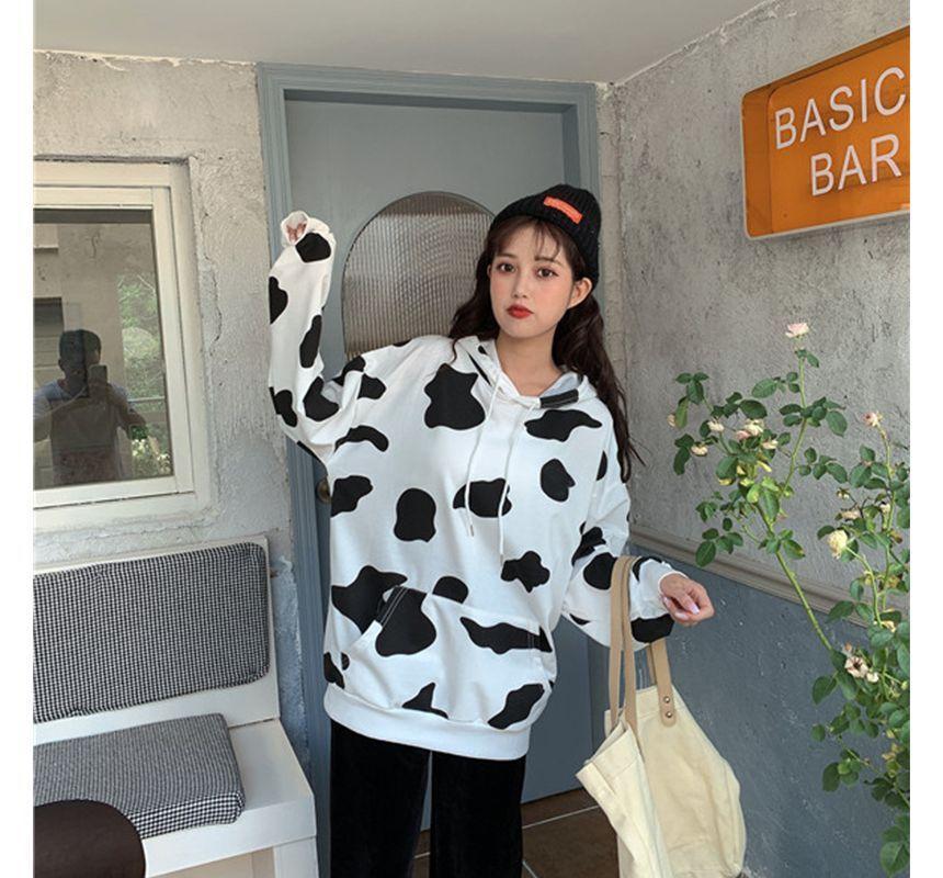 Cow Print Hoodie Product Image