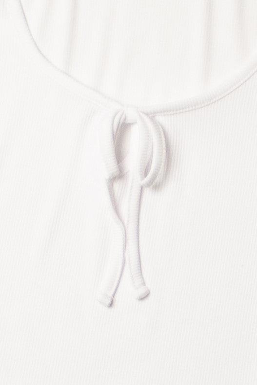 White Tie Front Ribbed Tee Product Image