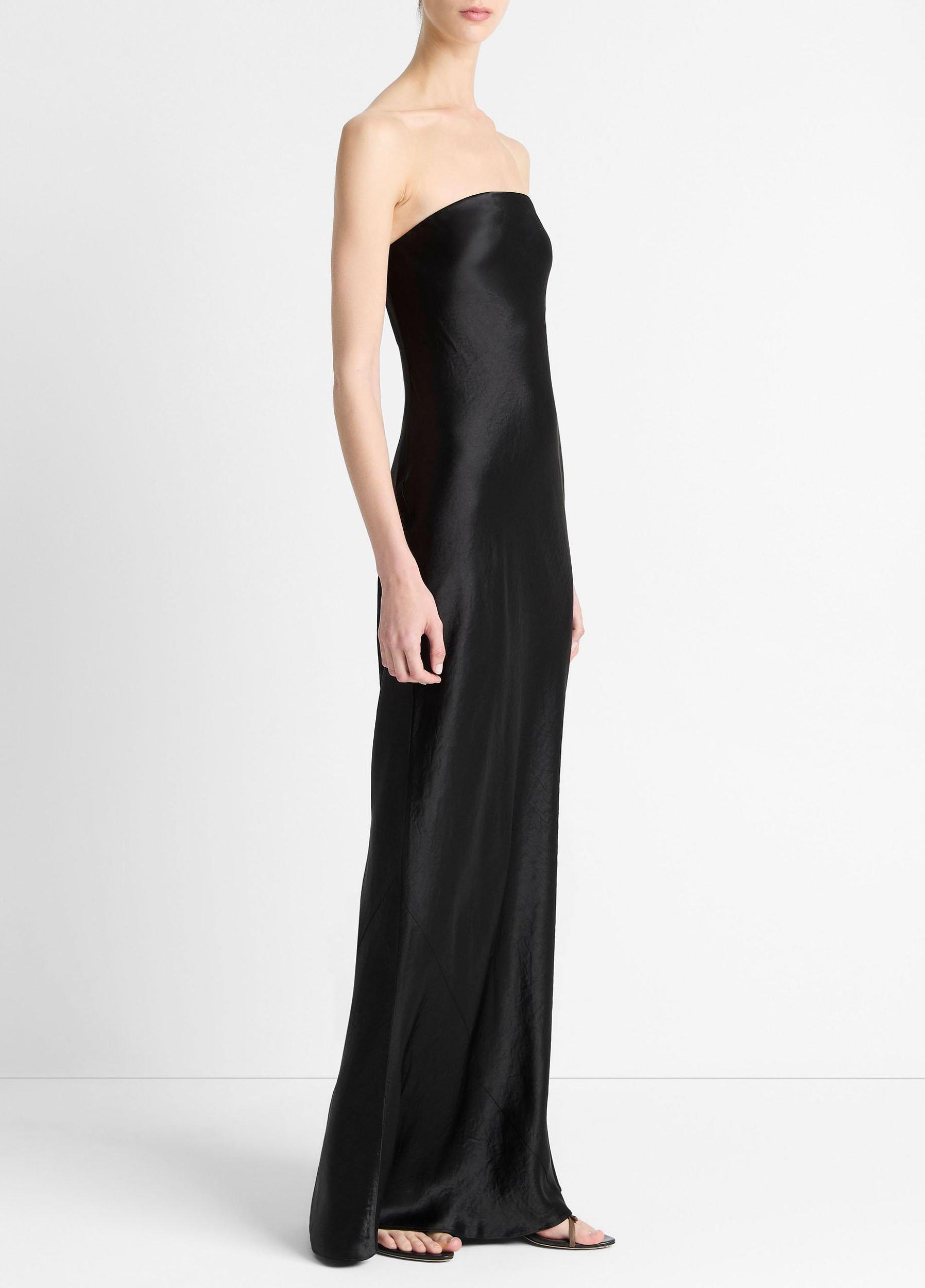 Satin Strapless Maxi Dress Product Image
