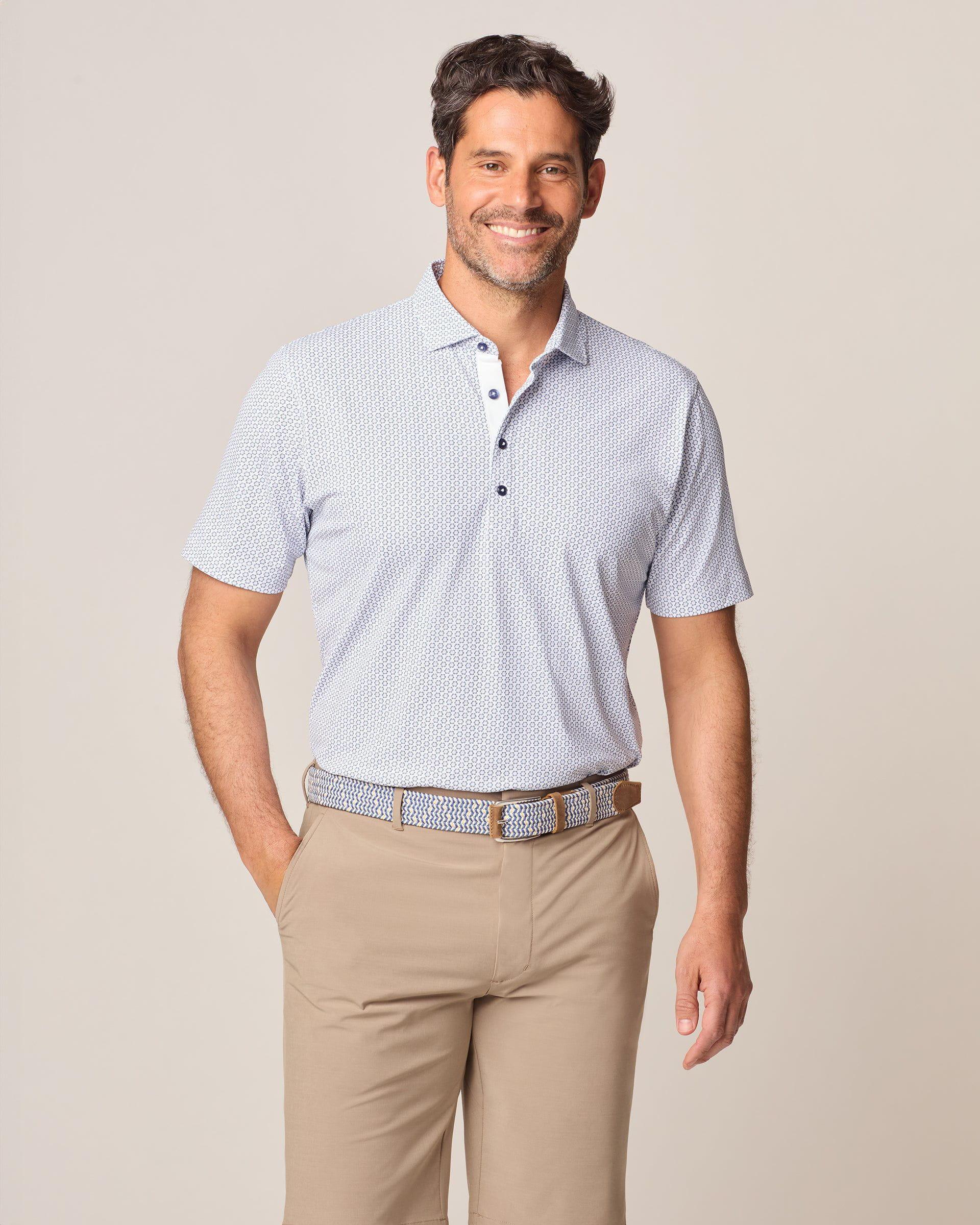 johnnie-O Performance Mesh Polo - Blume Print Product Image