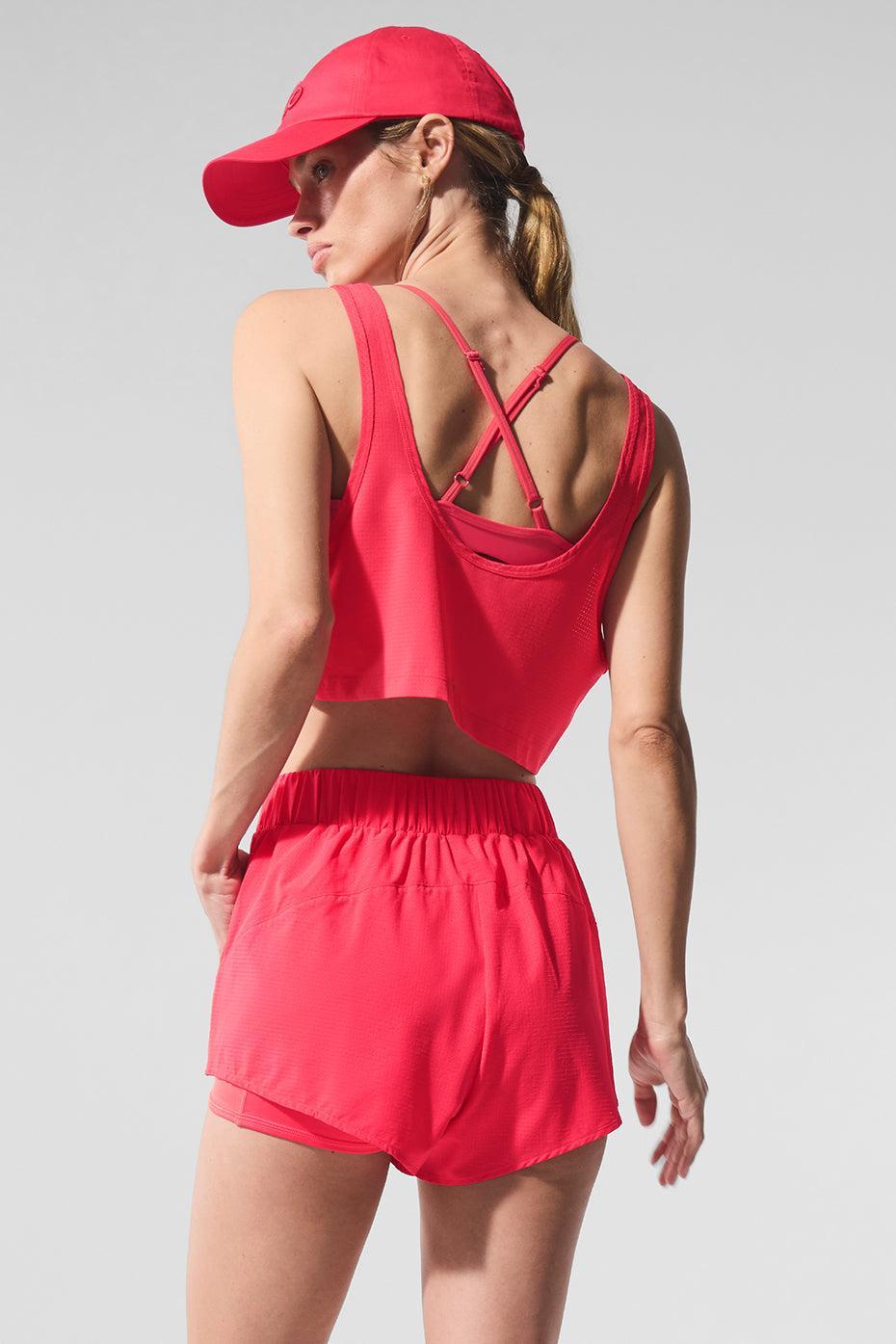 Cropped Sport Star Tank - Candy Red Female Product Image
