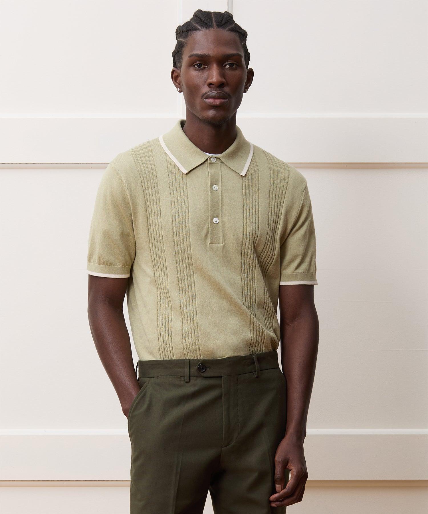 Silk-Cotton Tipped Sweater Polo Product Image