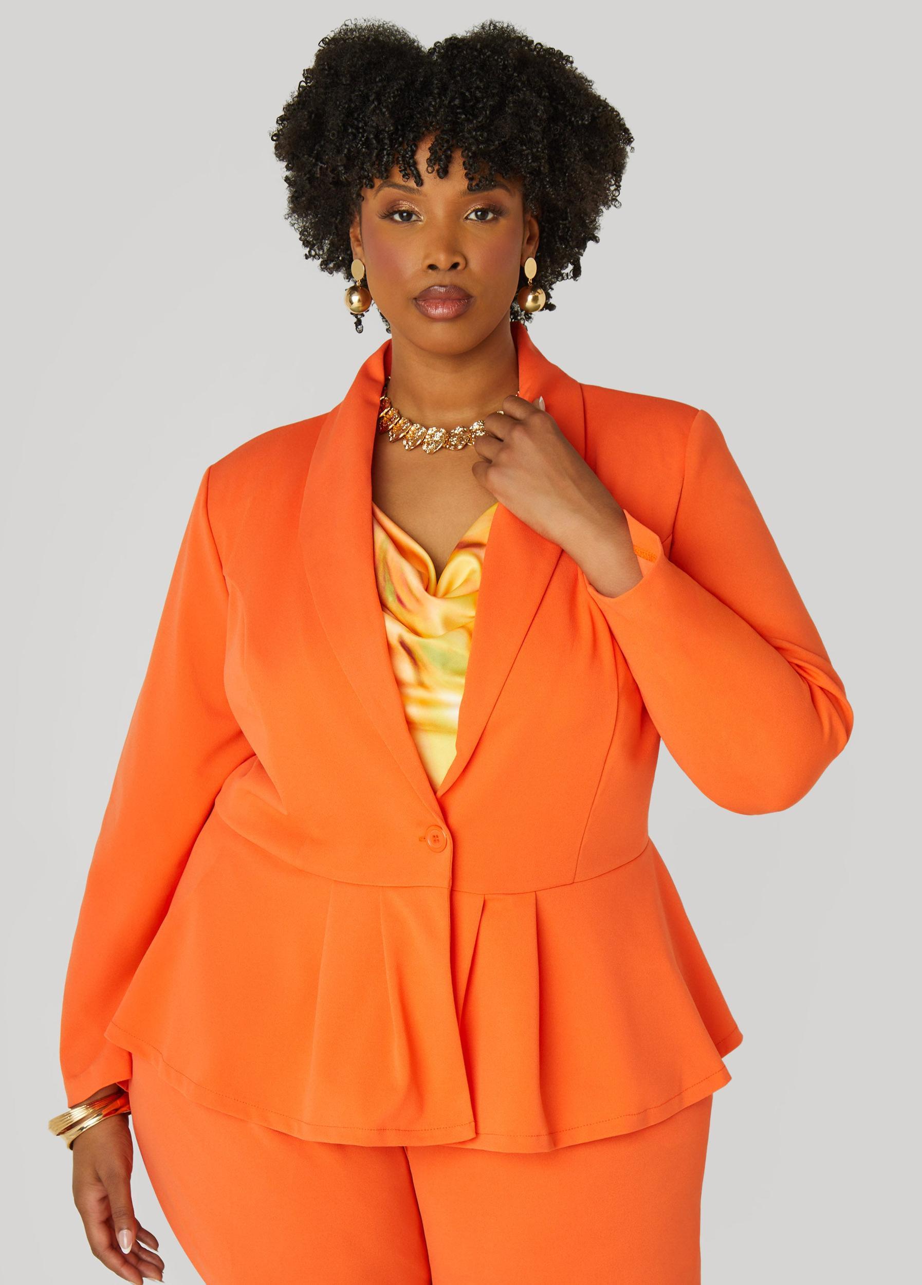 Pleated Peplum Crepe Blazer Product Image