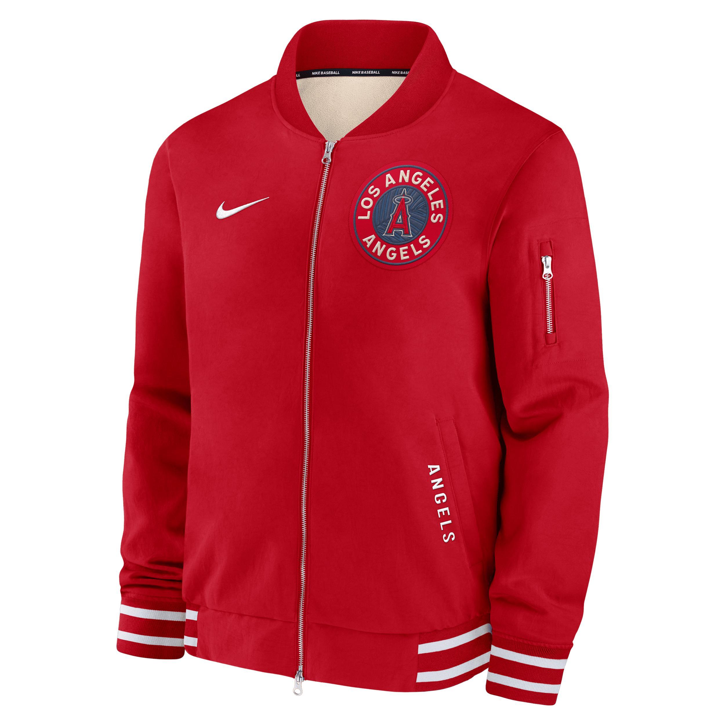 Los Angeles Angels Authentic Collection City Connect Nike Men's MLB Full-Zip Bomber Jacket Product Image