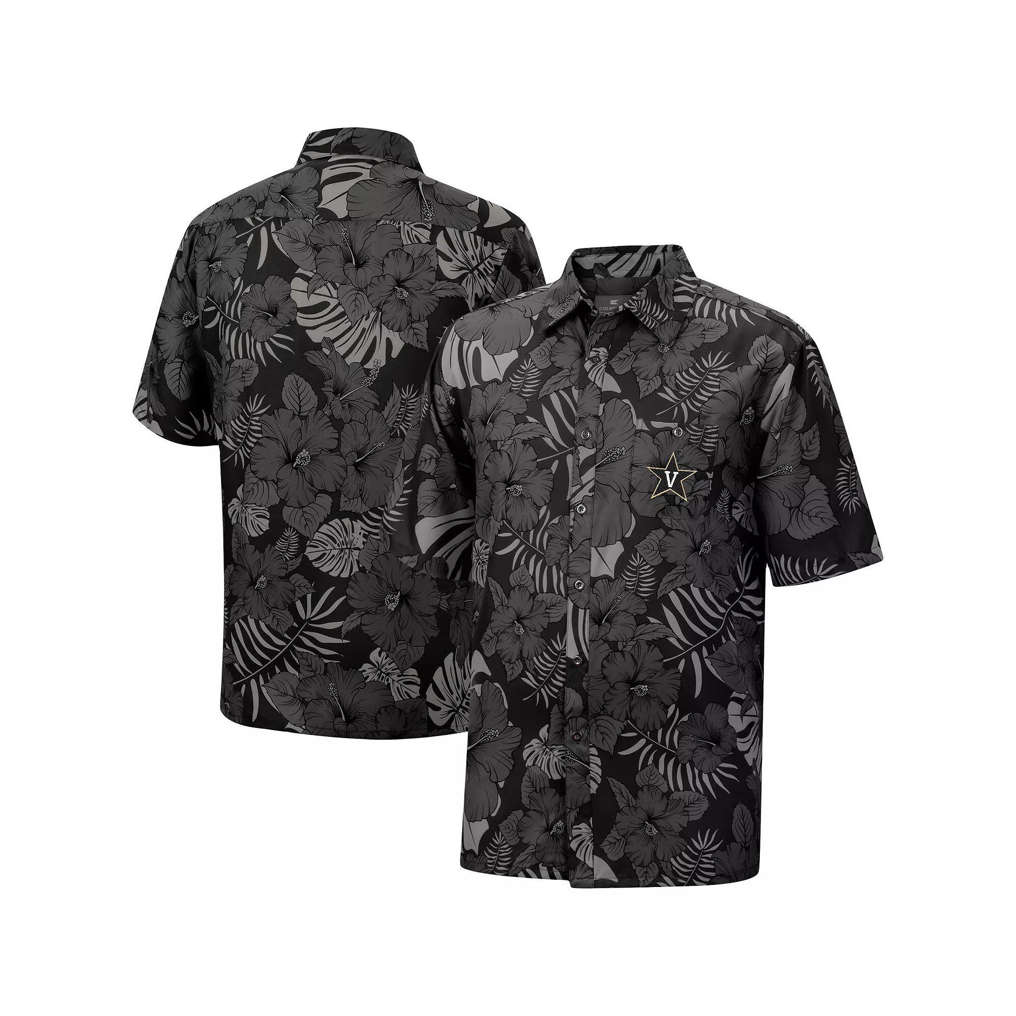 Men's Colosseum Black Vanderbilt Commodores The Dude Camp Button-Up Shirt, Size: XL Product Image