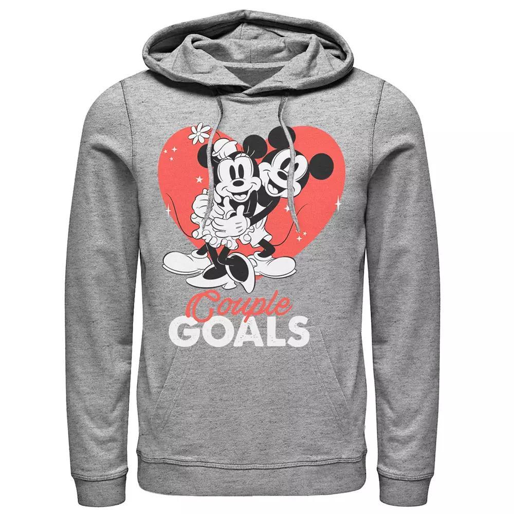 Disney's Mickey & Minnie Mouse Couple Goals Men's Hoodie, Size: Medium, Athletic Grey Product Image