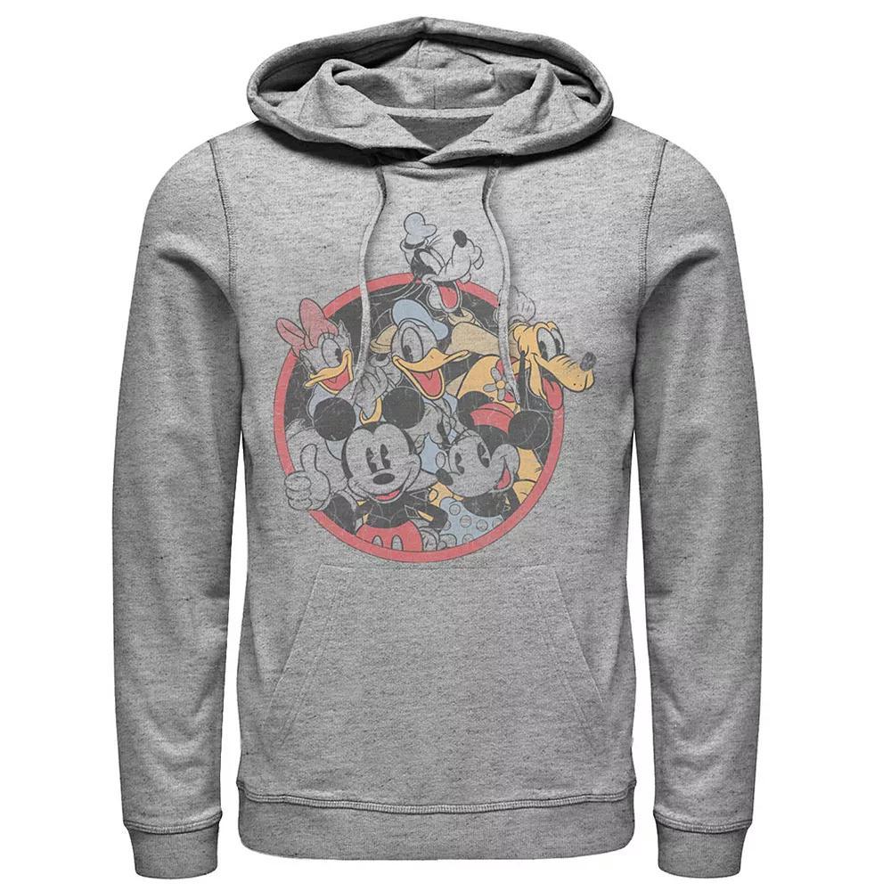 Disney's Mickey & Friends Classic Group Shot Men's Hoodie, Size: XXL, Athletic Grey Product Image