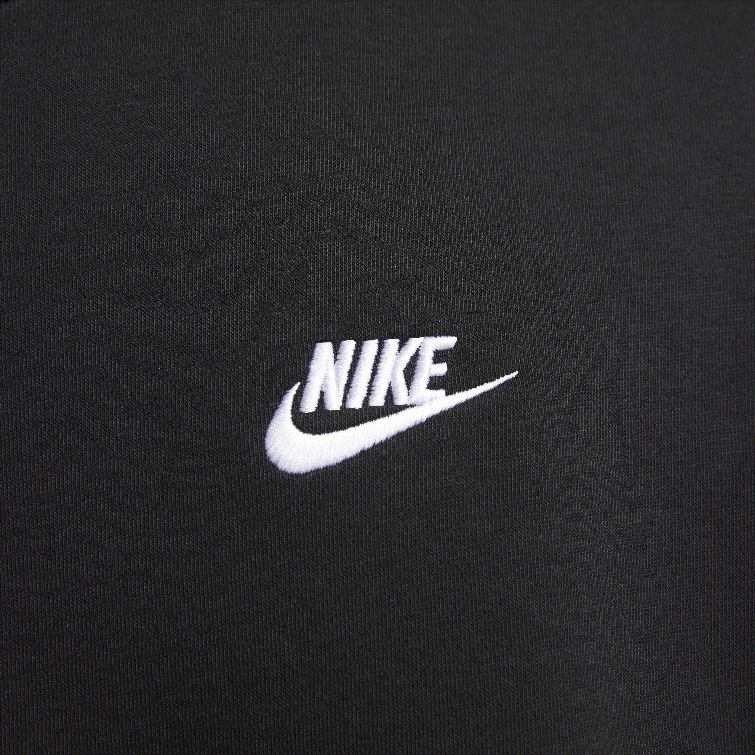 Men's Nike Club Fleece Crew, Size: Large, White Black Product Image