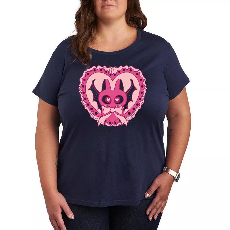 Plus Size Bat Cat Coquette Graphic Tee, Women's, Size: 2XL, Beige Product Image