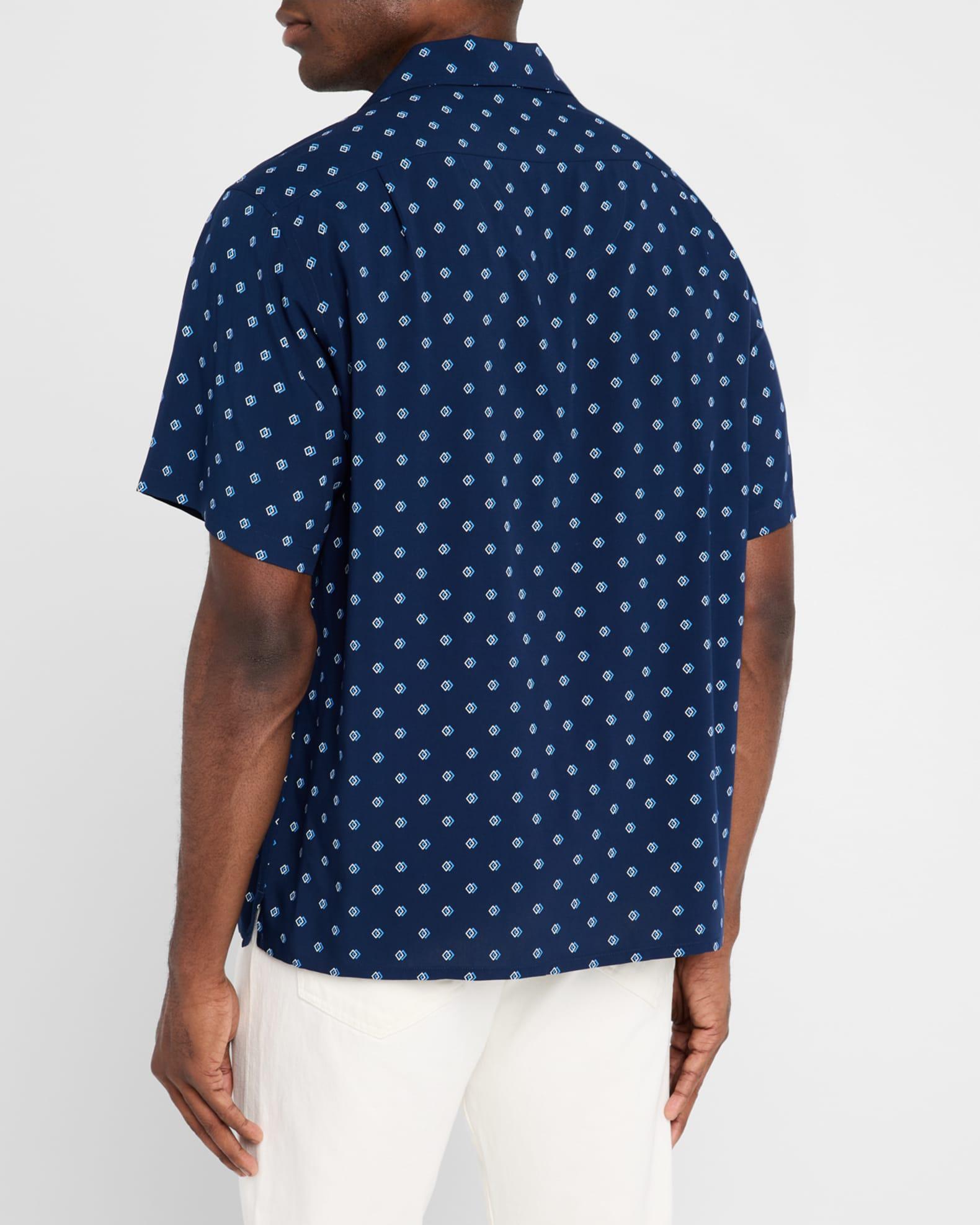 Men's Geometric-Print Camp Shirt Product Image