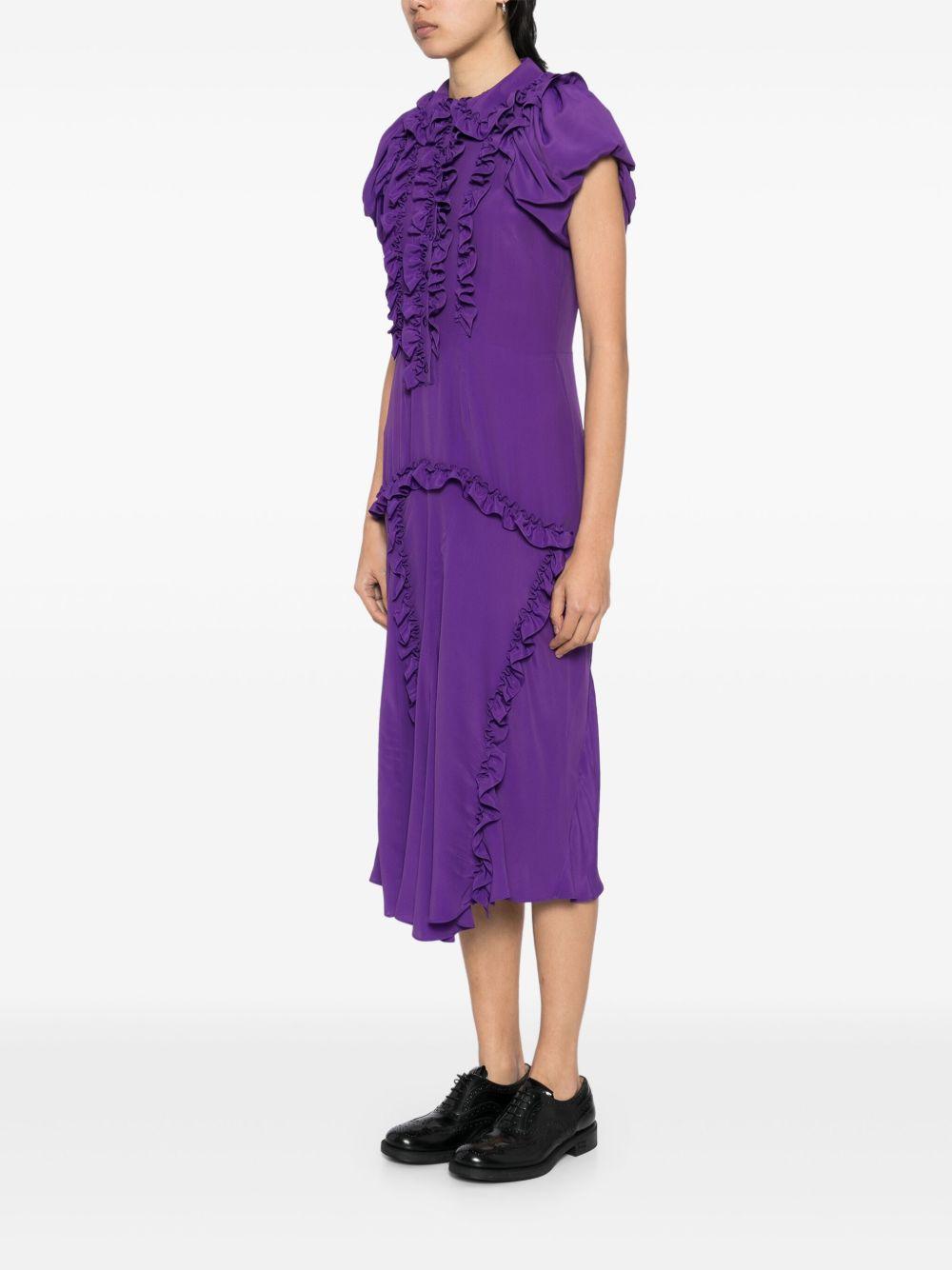 ruffled multi-stitched midi dress Product Image