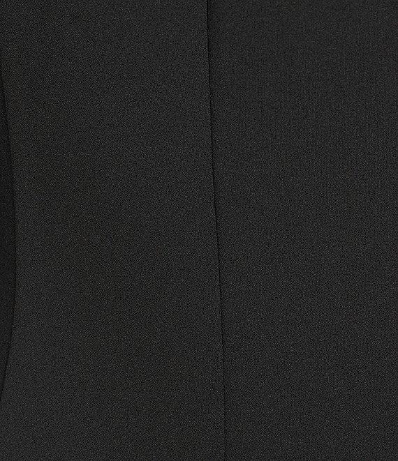 Alex Evenings Crepe Illusion Boat Neck 3/4 Ruffle Sleeve Sheath Dress Product Image