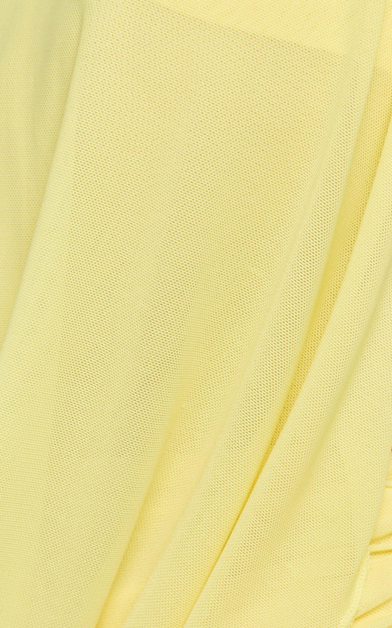 Britta Top - Cowl Neck Halter Crop Top in Lemon Product Image