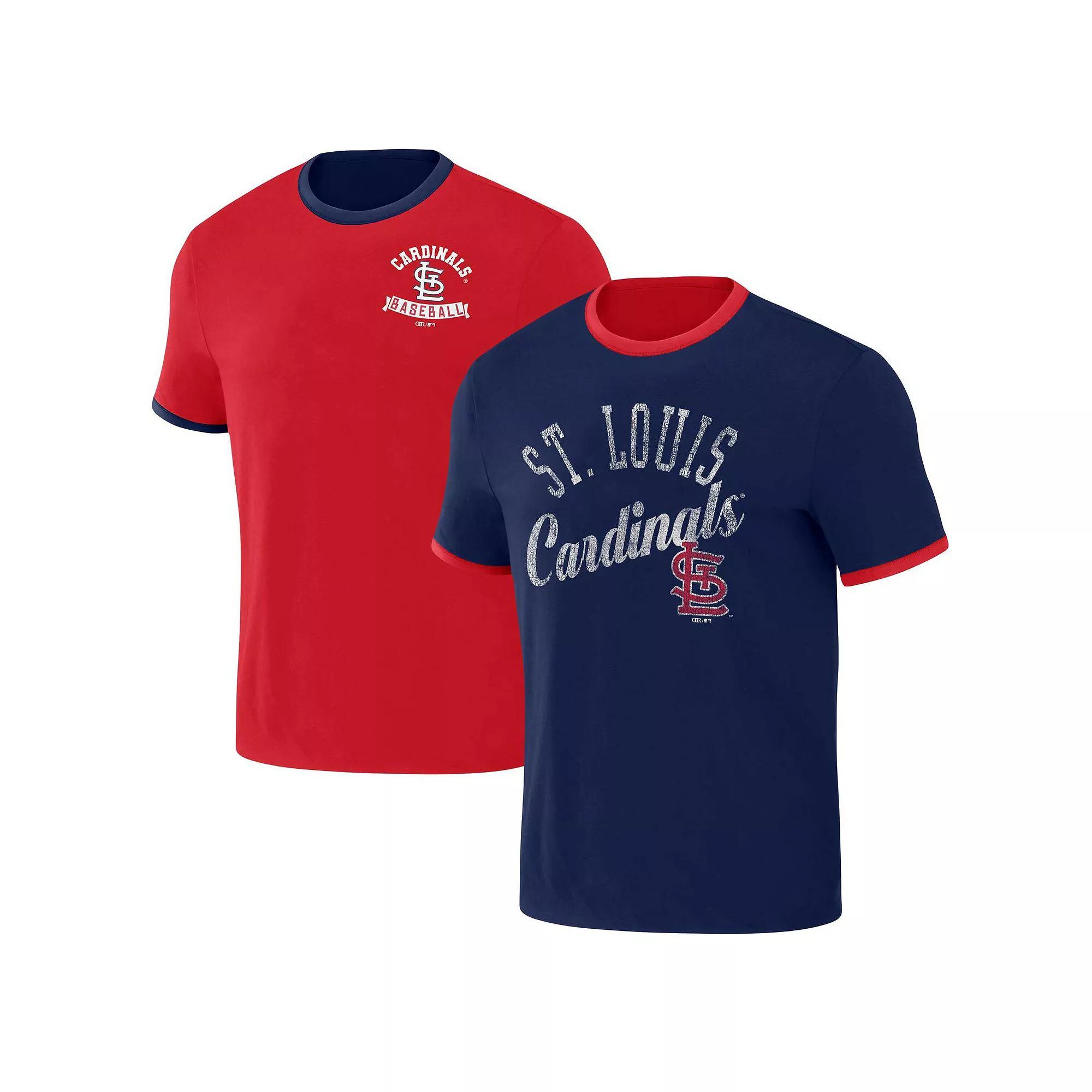 Men's Darius Rucker Collection by Fanatics Red/Navy St. Louis Cardinals Two-Way Ringer Reversible T-Shirt, Size: Small Product Image