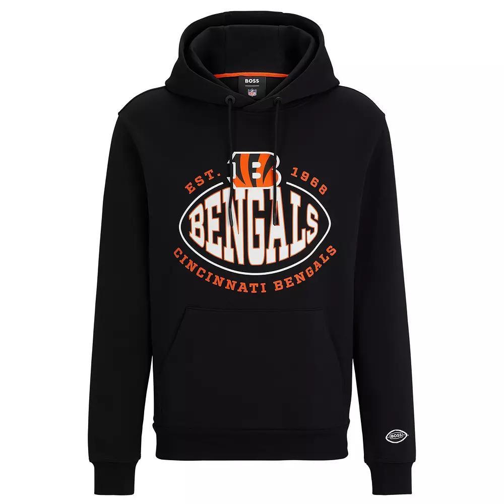 Men's BOSS X NFL Black Cincinnati Bengals Touchback Pullover Hoodie,  Product Image