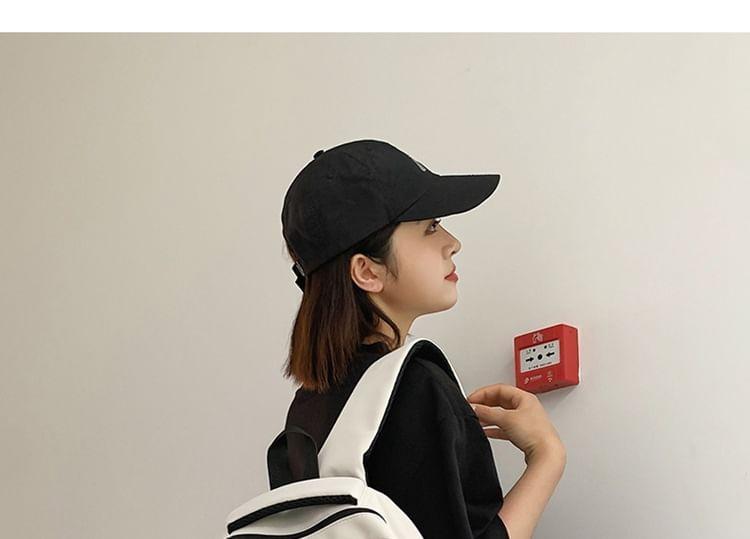 Two Tone Lettering Print Nylon Tote Bag / Laptop Backpack / Bag Charm / Set Product Image