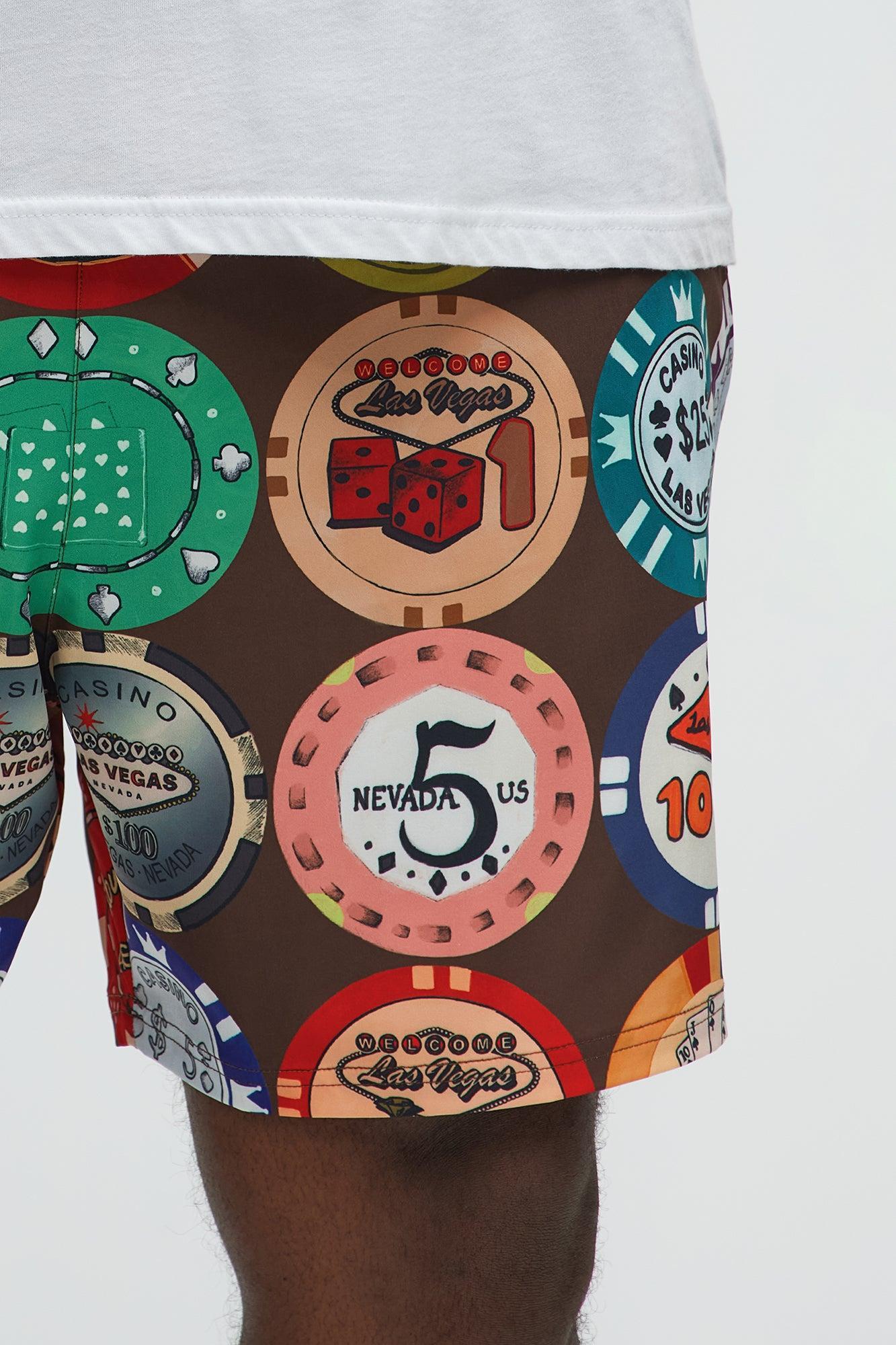 Lucky Hand Swim Mid Trunk - Multi Color Male Product Image