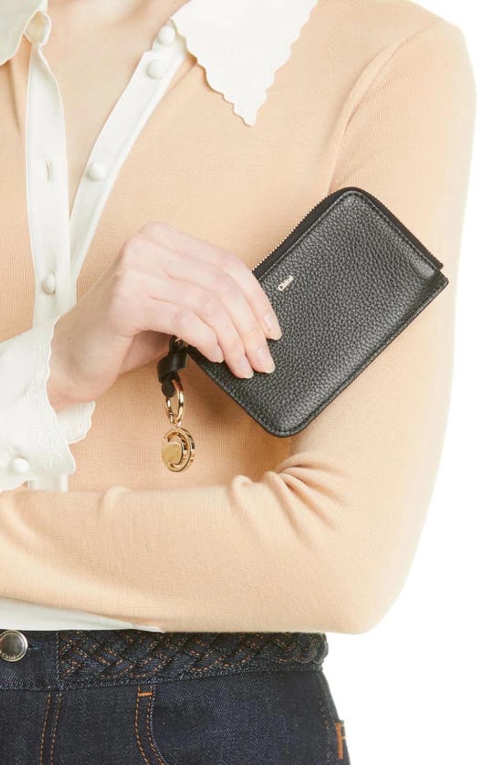 CHLOÉ Black Small Alphabet Card Holder Product Image