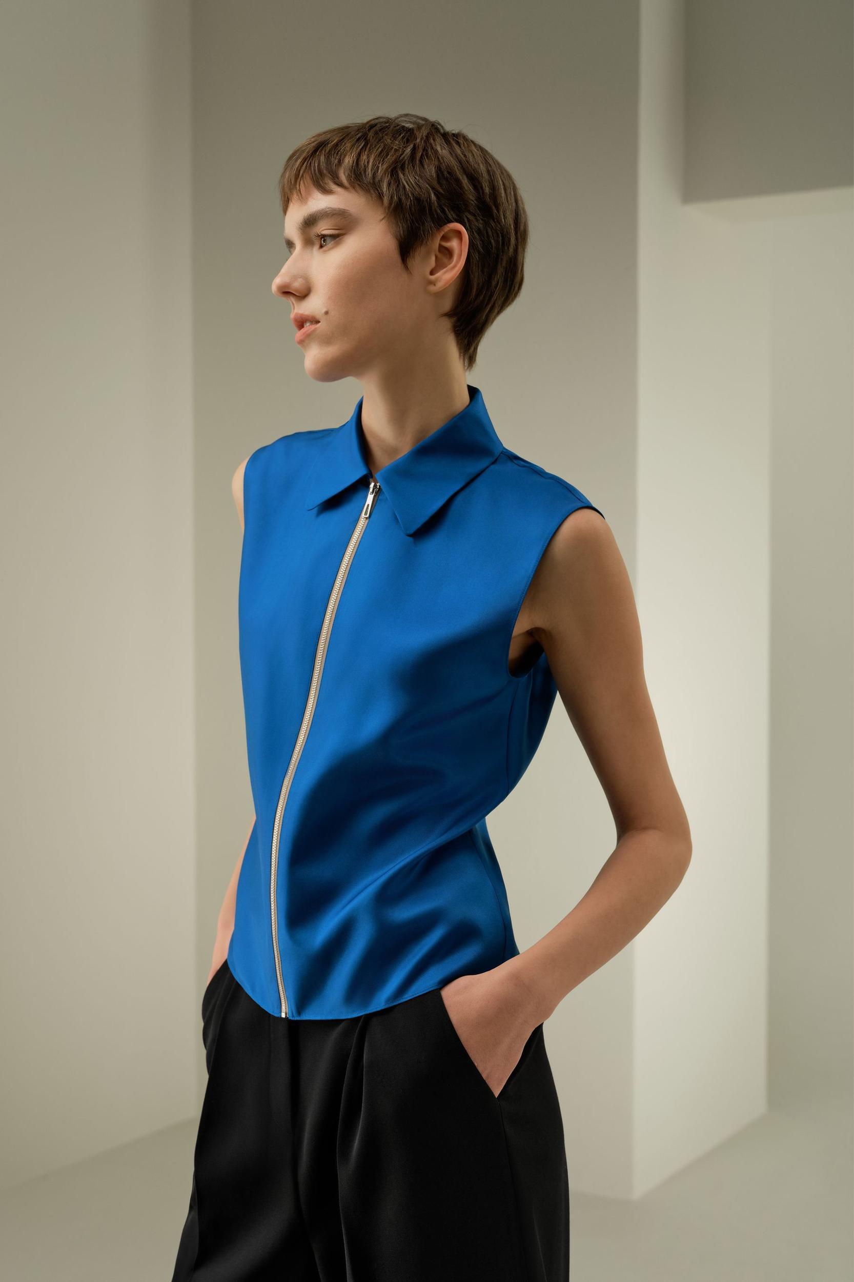 LILYSILK Silk Top Sleeveless - Female - Black 100% Pure Silk - Functional Zipper Placket Camisole XL Product Image