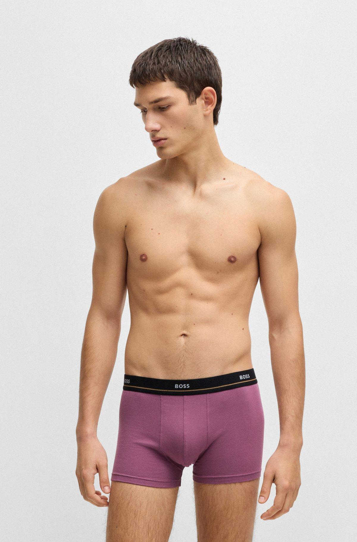 Three-pack of stretch-cotton trunks with logo waistbands Product Image